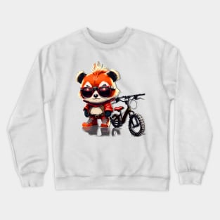 Red Panda with a Bike that is Michael Jackson Inspired Crewneck Sweatshirt